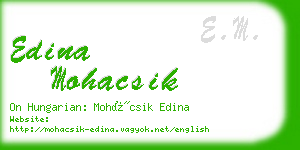 edina mohacsik business card